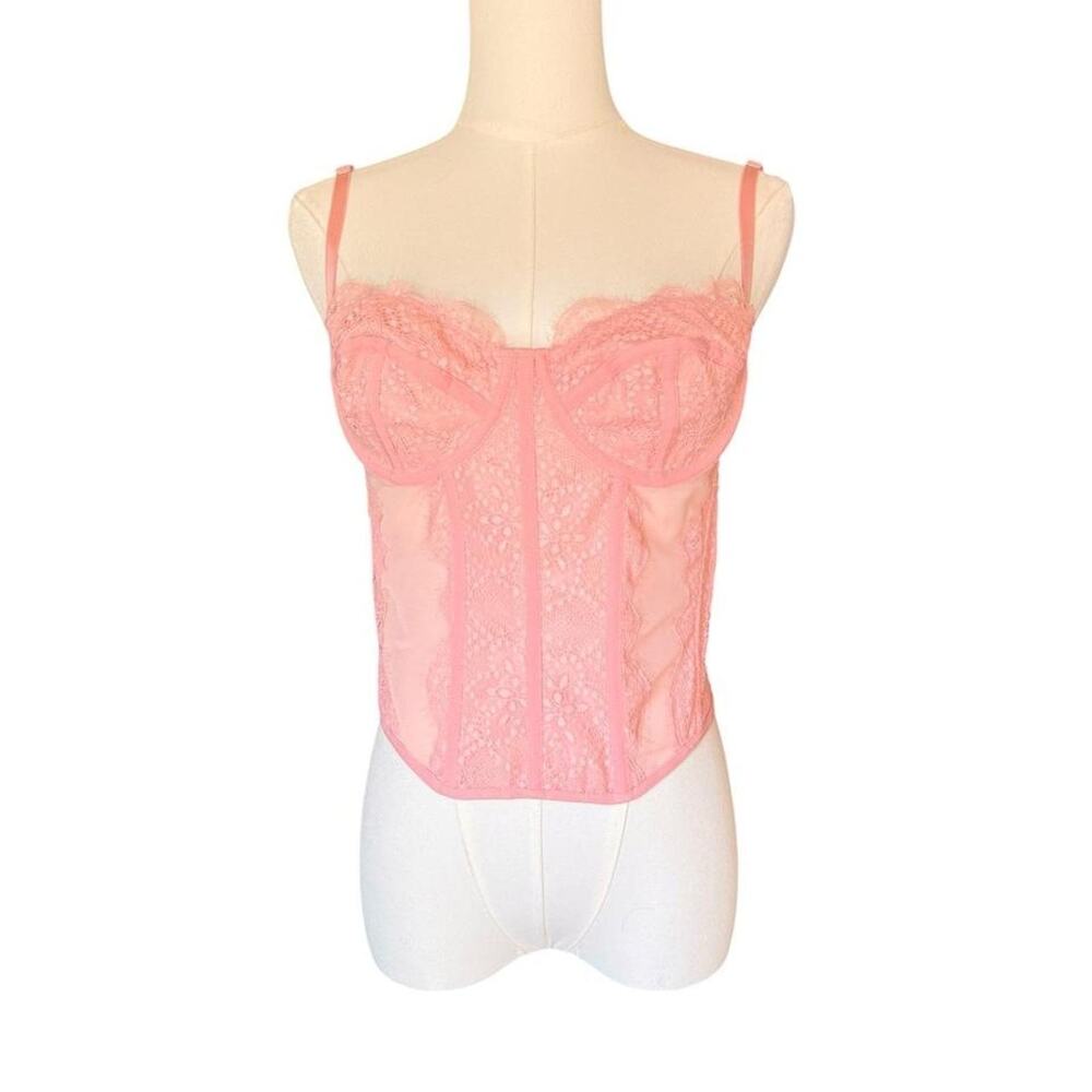 Raxnode pink lace corset top